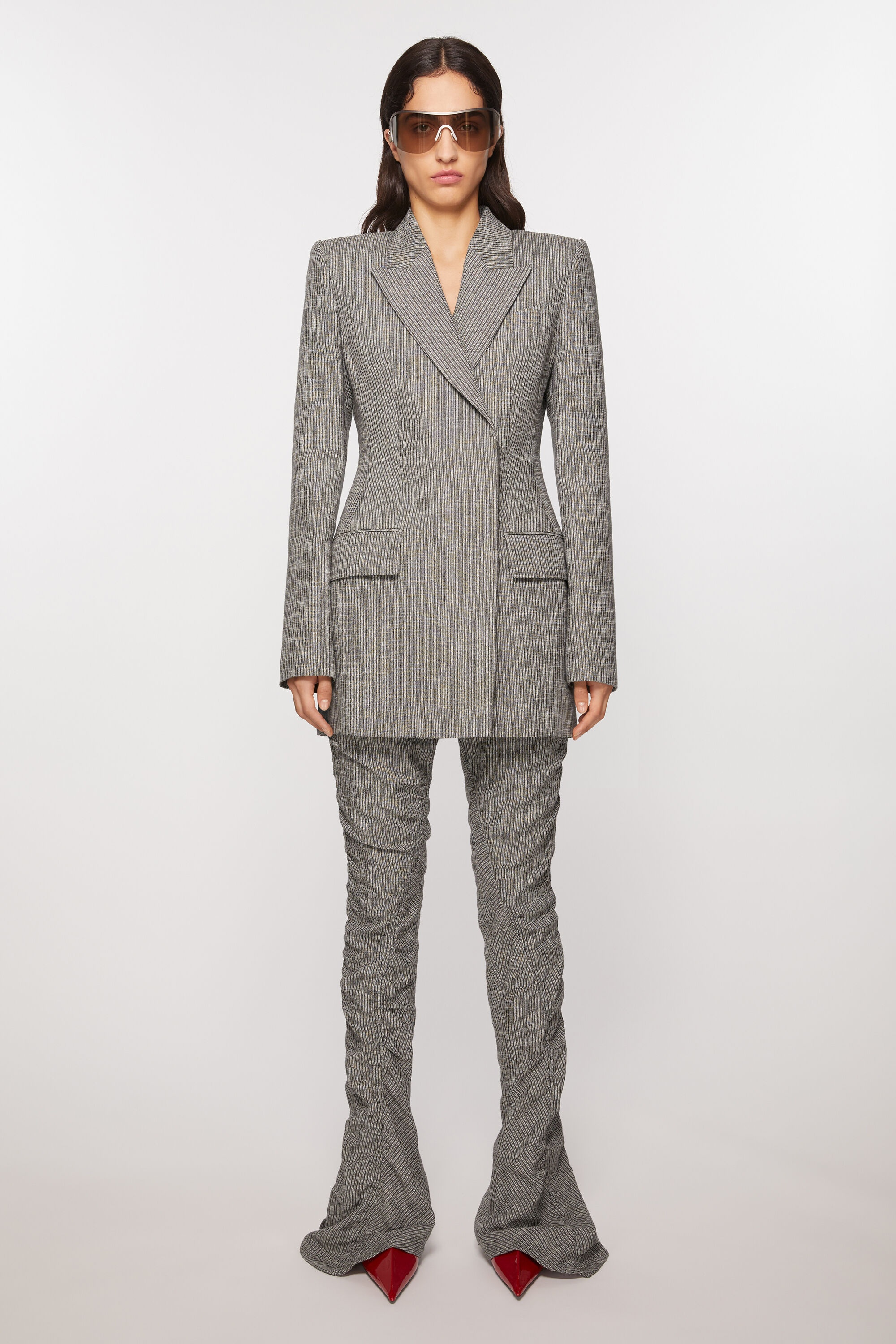 Fitted suit jacket - Grey Melange - 2