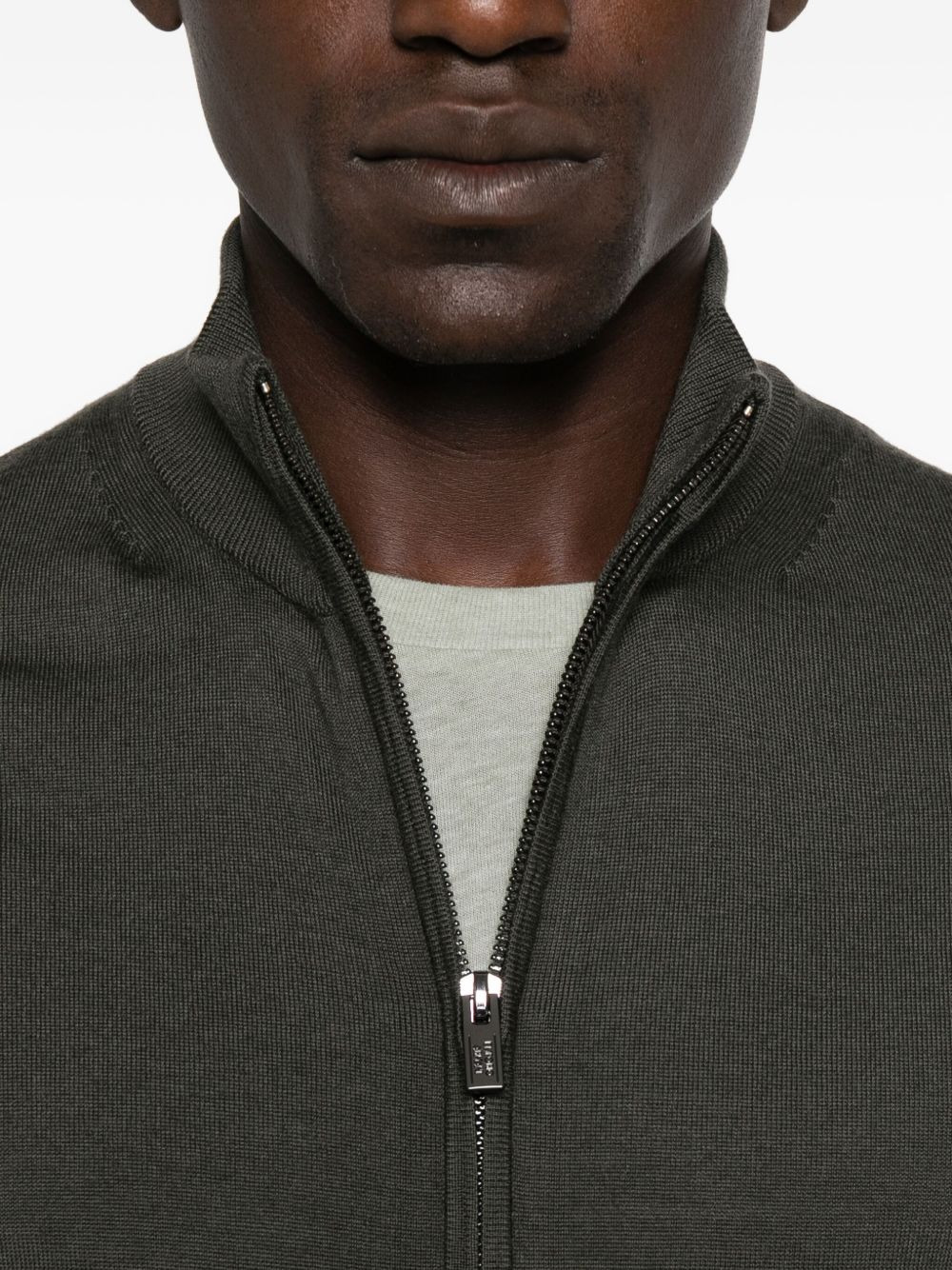 zip-up wool sweater - 5