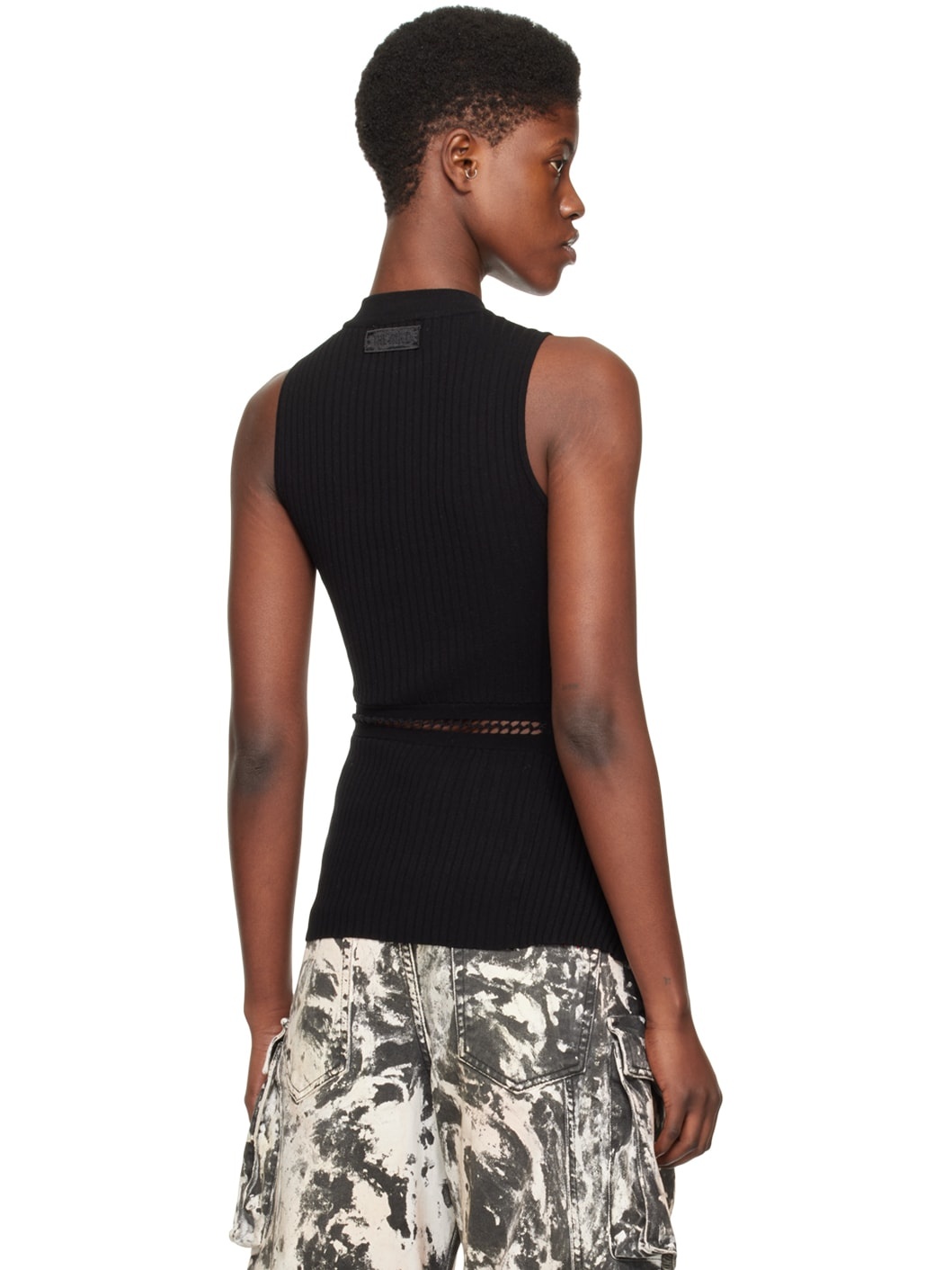 Black Cutout Tank Top - 3