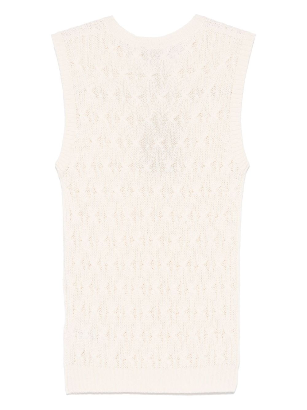 open-knit vest - 2
