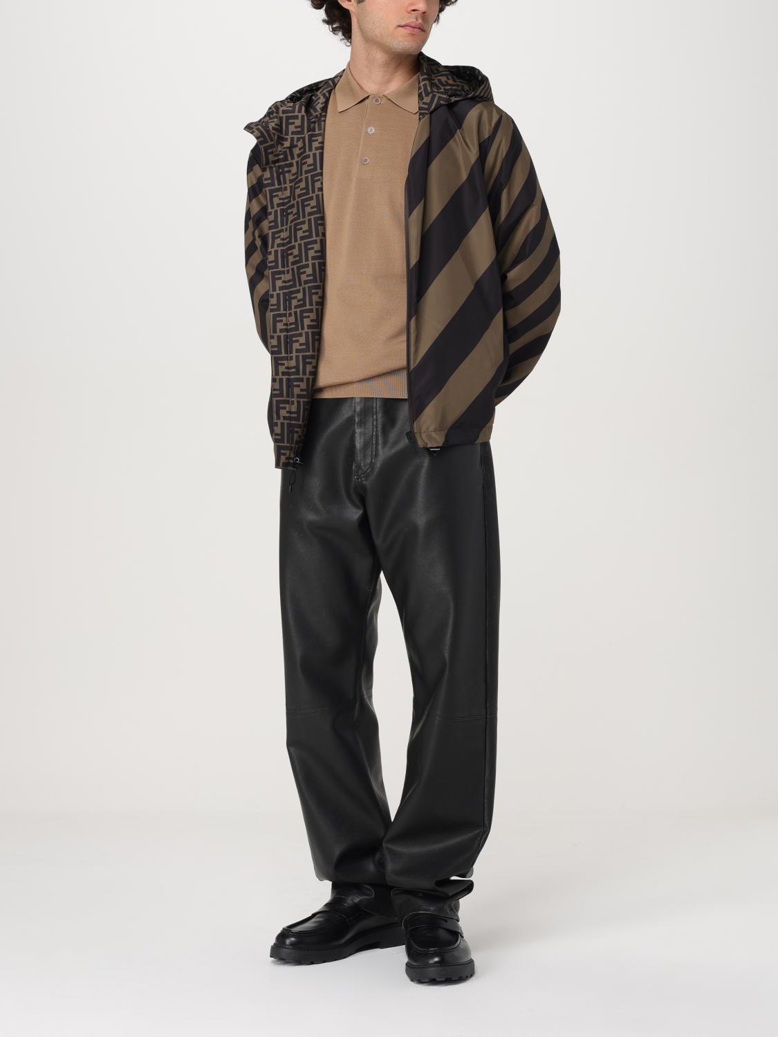 【送料&関税込】Fendi Cappuccino Polyester Windbreaker Blouson Fabric Brown | Fendi