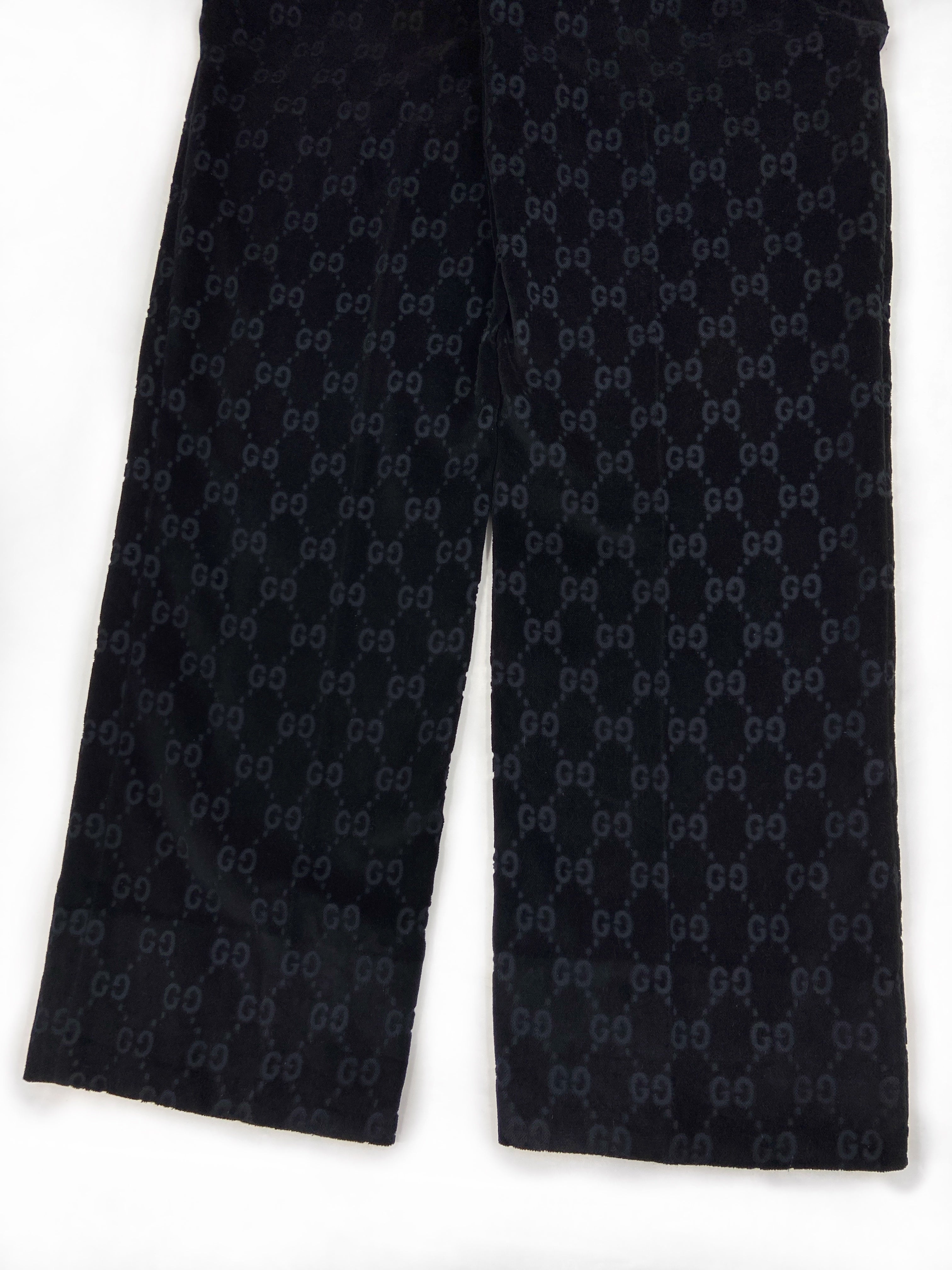 Gucci Fall 1997 Tom Ford Men’s Navy Monogram Velvet Trousers Pants 44 - 21