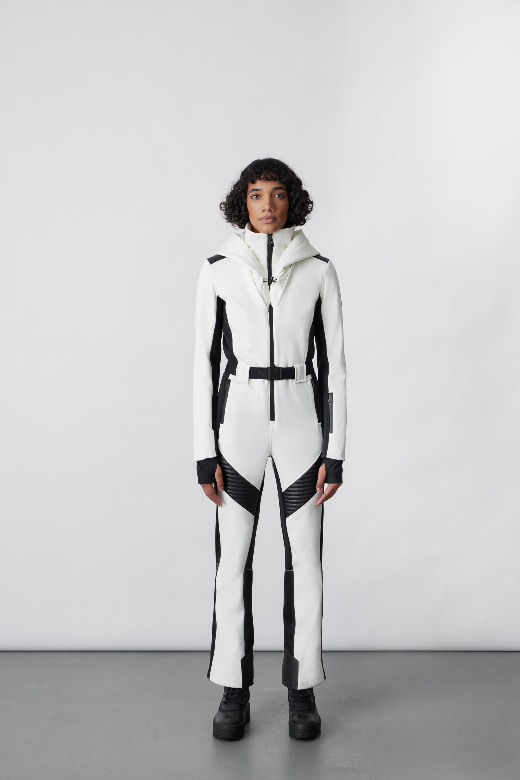 ELLE-Z Techno fleece ski suit with removable hood and fur trim - 7