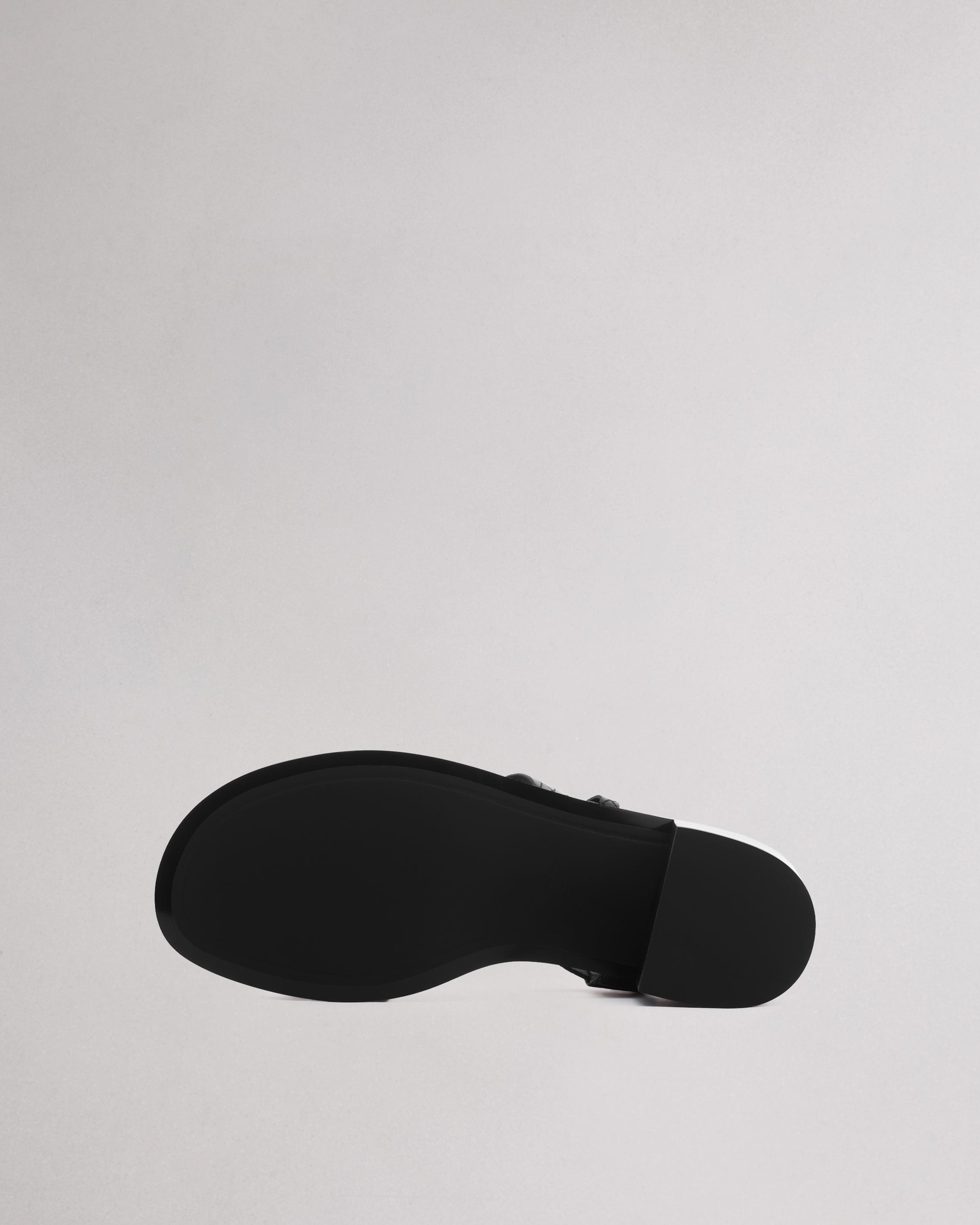 Geo Leather Block Heel - 5