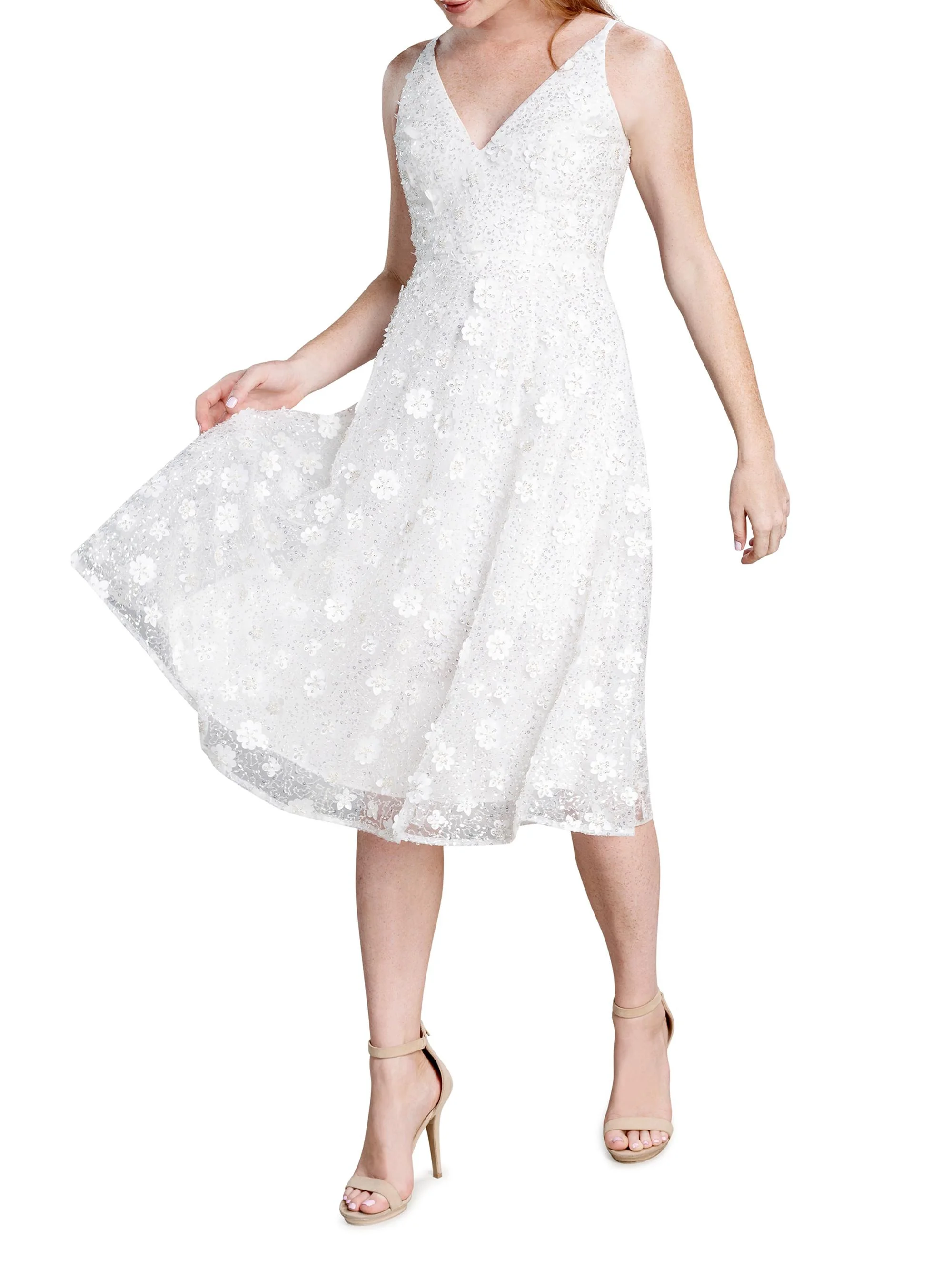 Women's Elisa Embellished Midi Dress - Ivory - 1