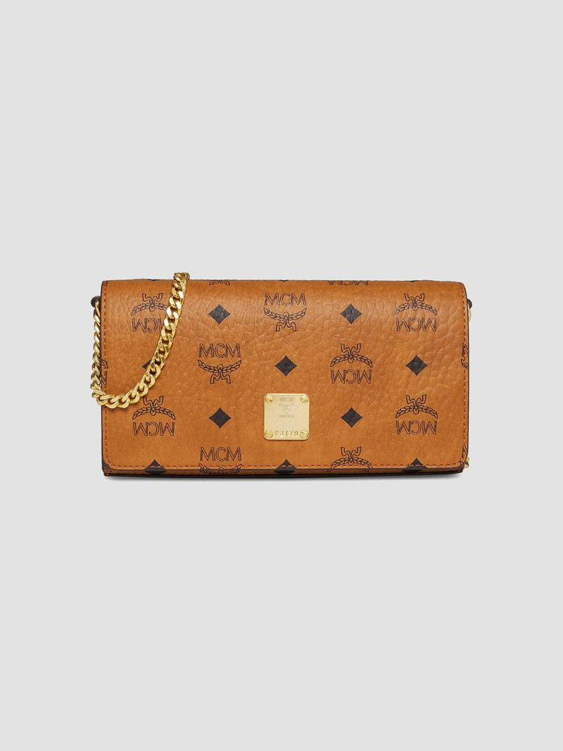 Women's Visetos Leather Mini Crossbody Bag - Cognac 1