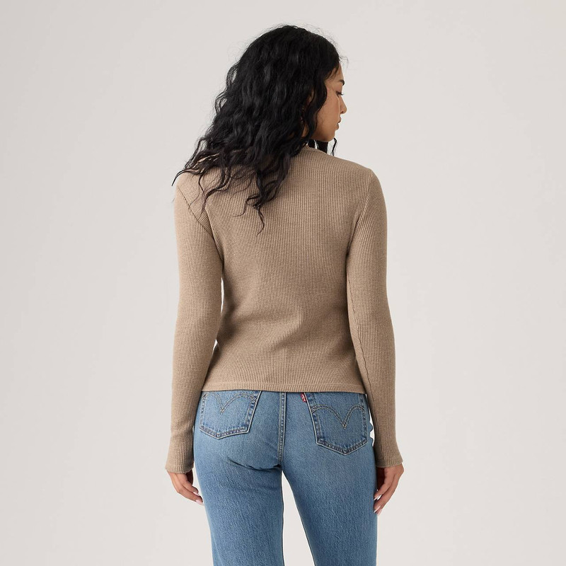 DRY GOODS WOMEN'S WAFFLE HENLEY 3