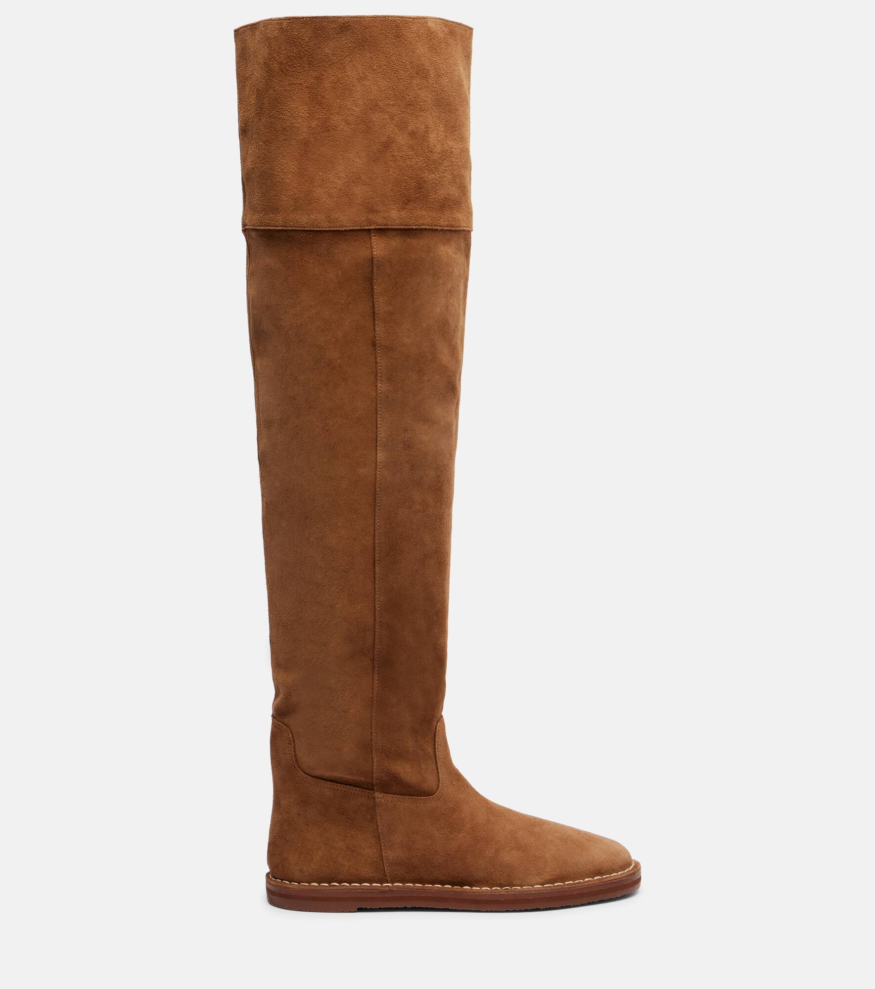 Suede over-the-knee boots - 4