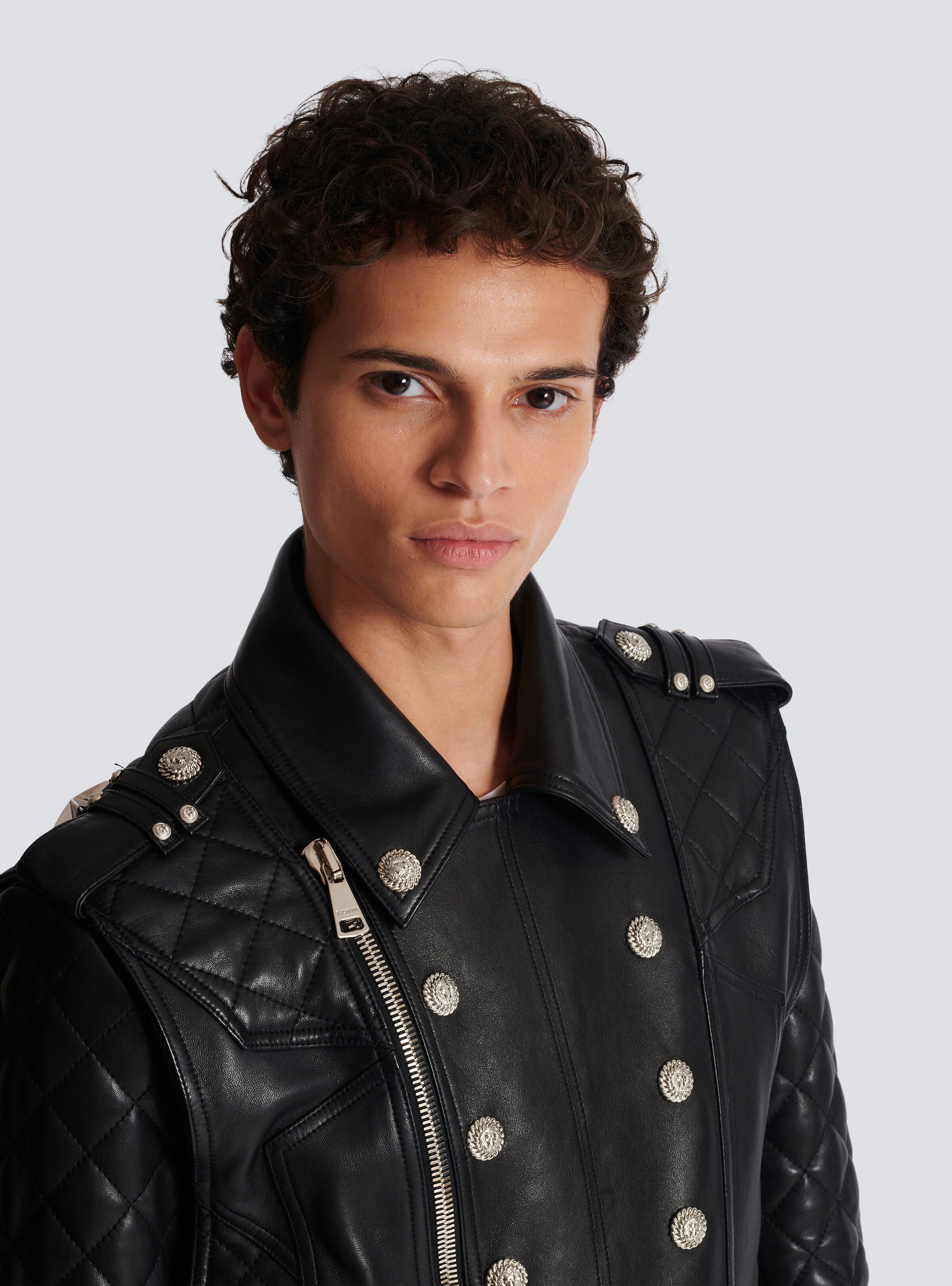 Quilted leather biker jacket - 7