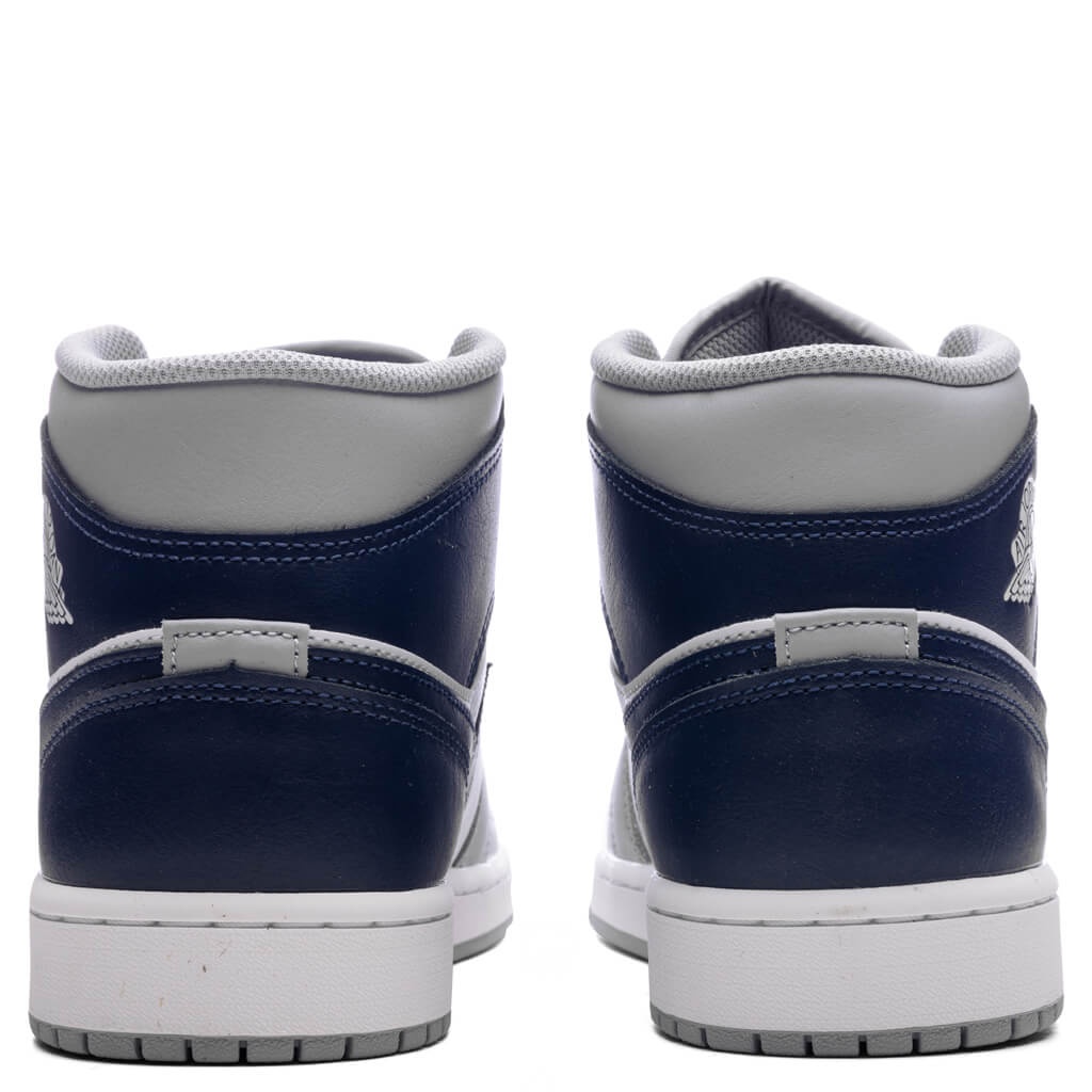 AIR JORDAN 1 MID - WHITE/MIDNIGHT NAVY/WOLF GREY - 4