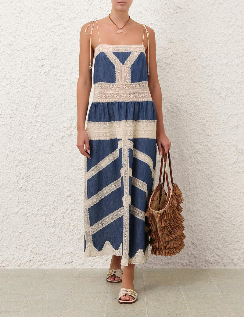 Zimmermann AWAKEN DENIM SLIP DRESS outlook