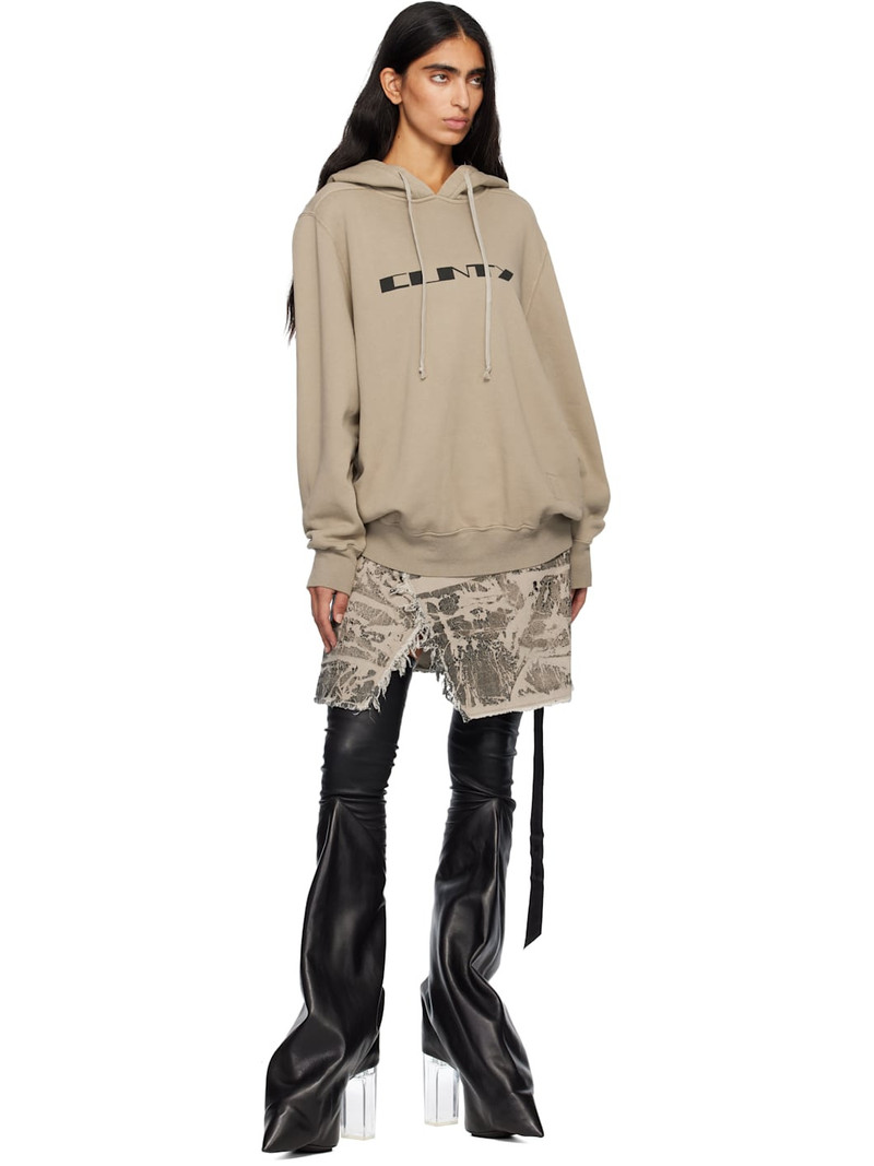 Rick Owens DRKSHDW Taupe Concordians Oversized Hoodie outlook