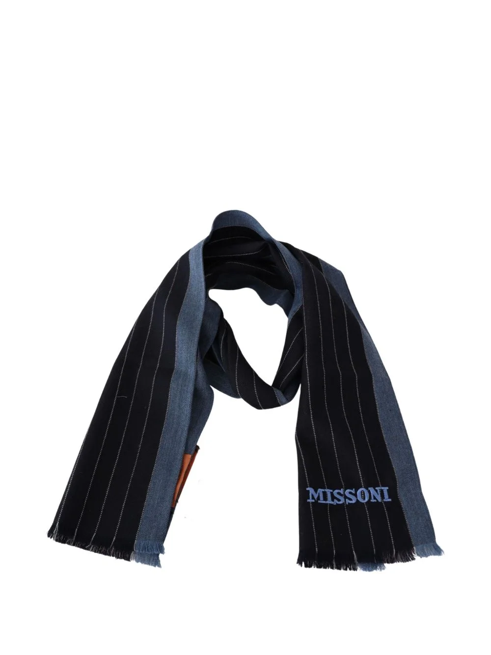pinstripe-pattern scarf - 1