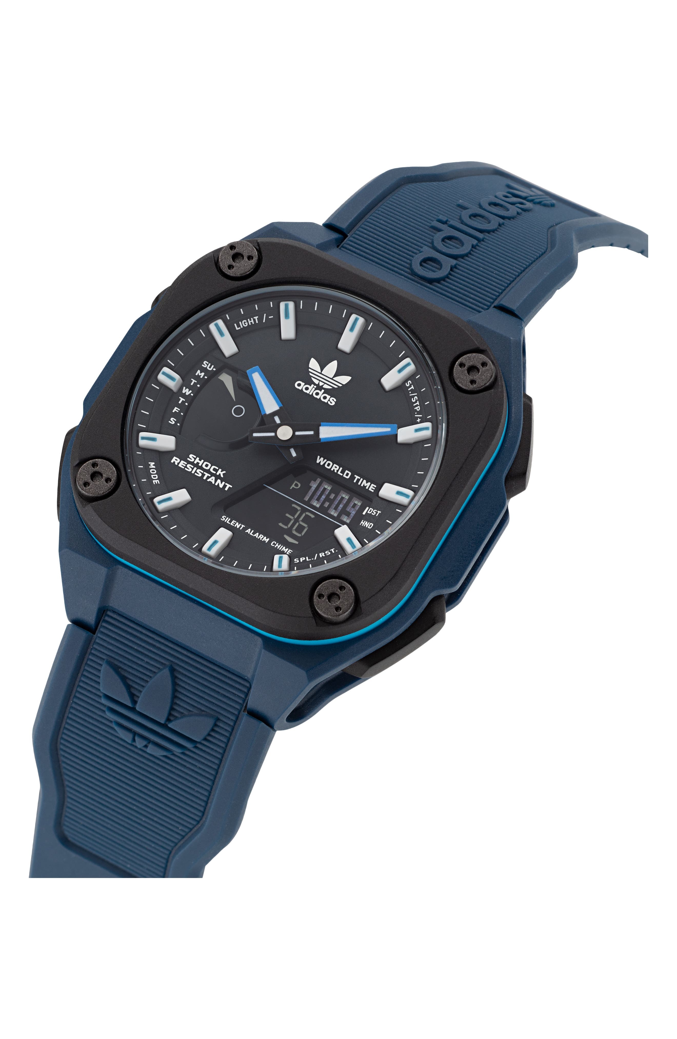 adidas City Tech One Resin Strap Watch, 45mm in Blue/Black/Blue at Nordstrom - 3