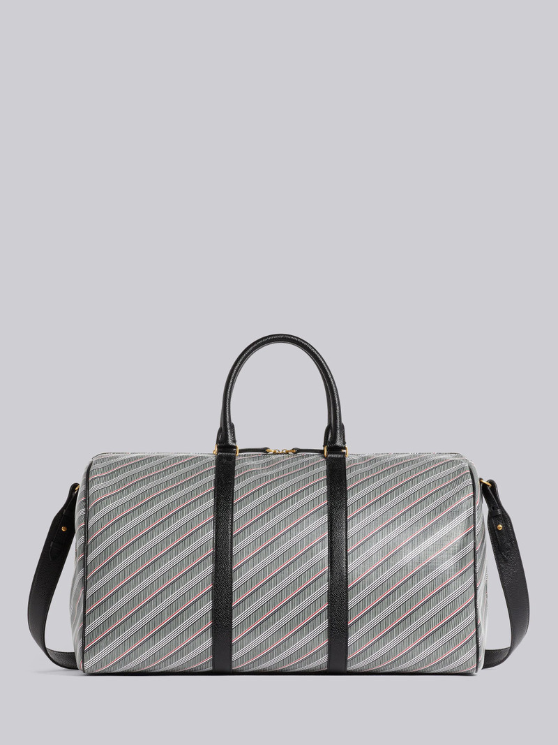 Medium Grey Monogram Coated Canvas Leather Shoulder Strap Holdall Bag 1