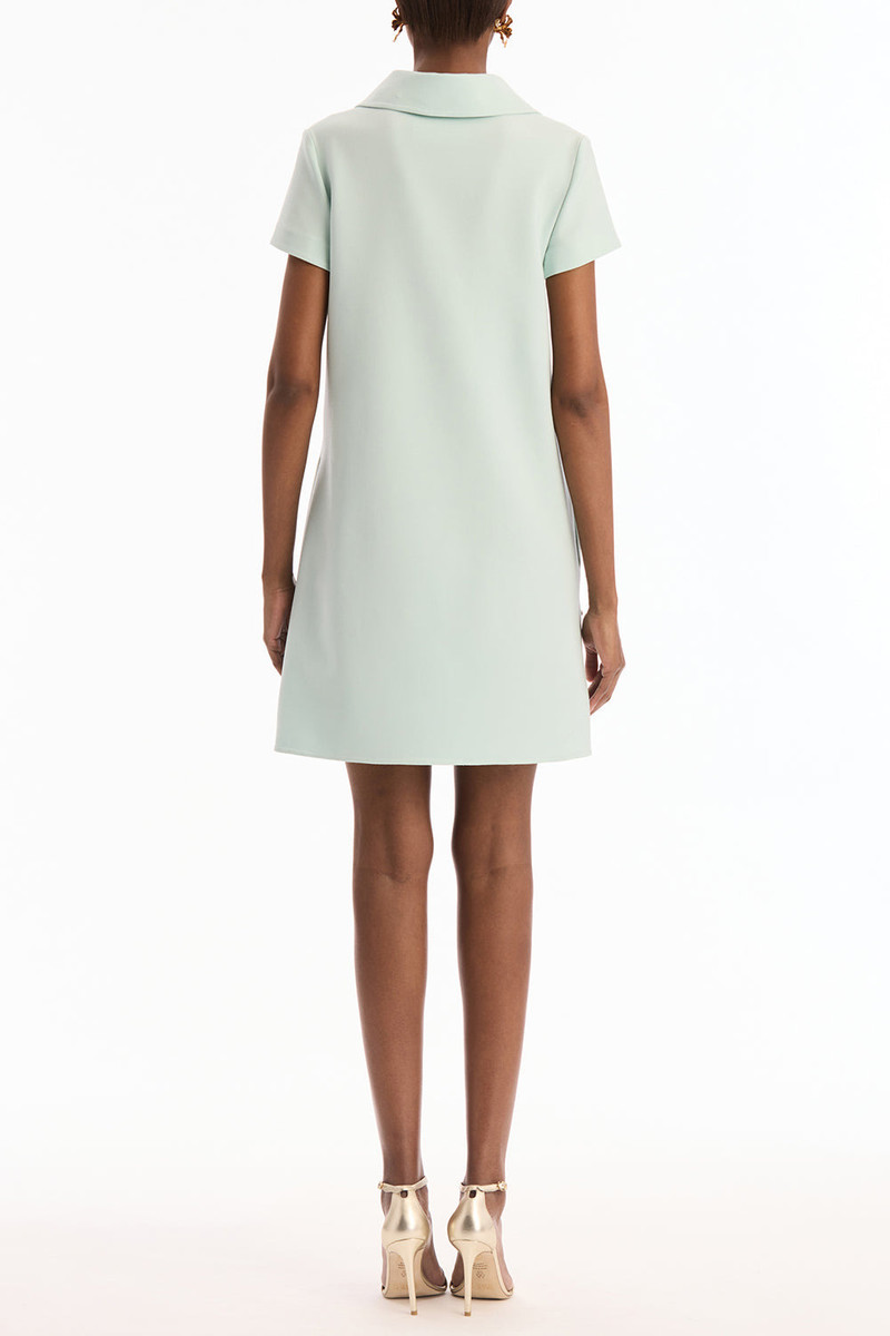 Oscar de la Renta Short Sleeve Embroidered Collared Day Dress outlook