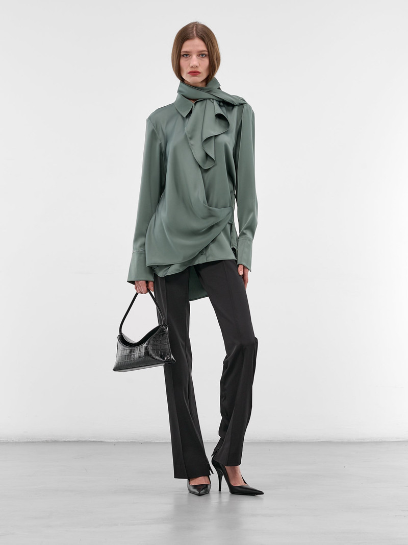 VAILLANT Forest Satin Wrap Drape Blouse outlook