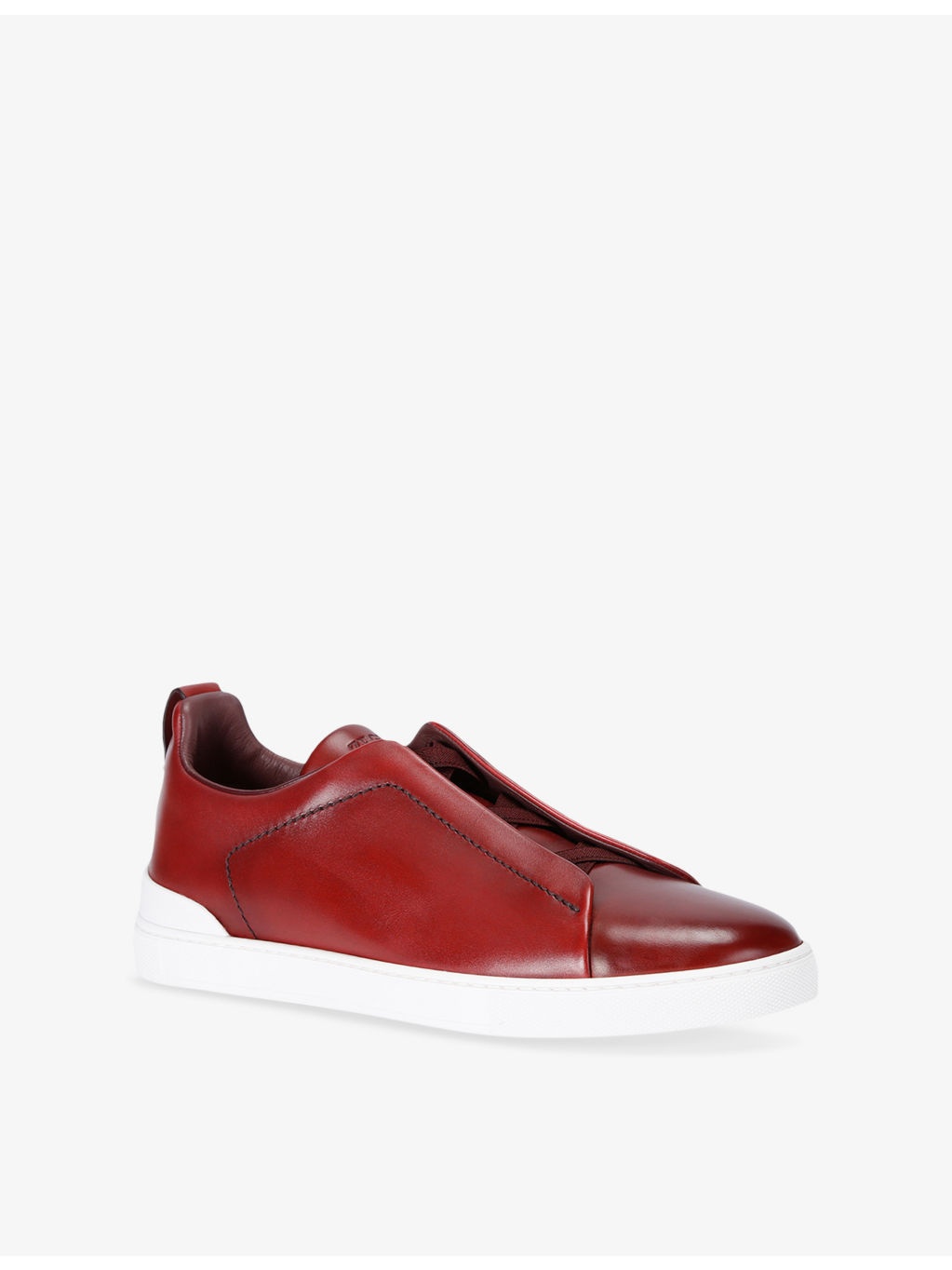 Triple-Stitch Low-Top Leather Trainers - 3