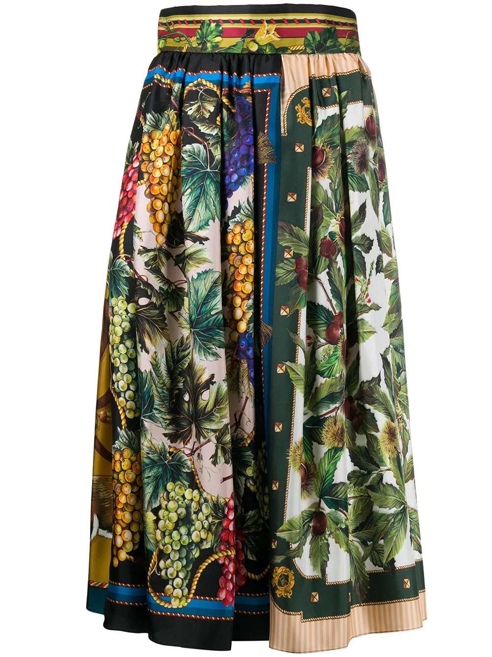 autumn-print twill skirt - 1