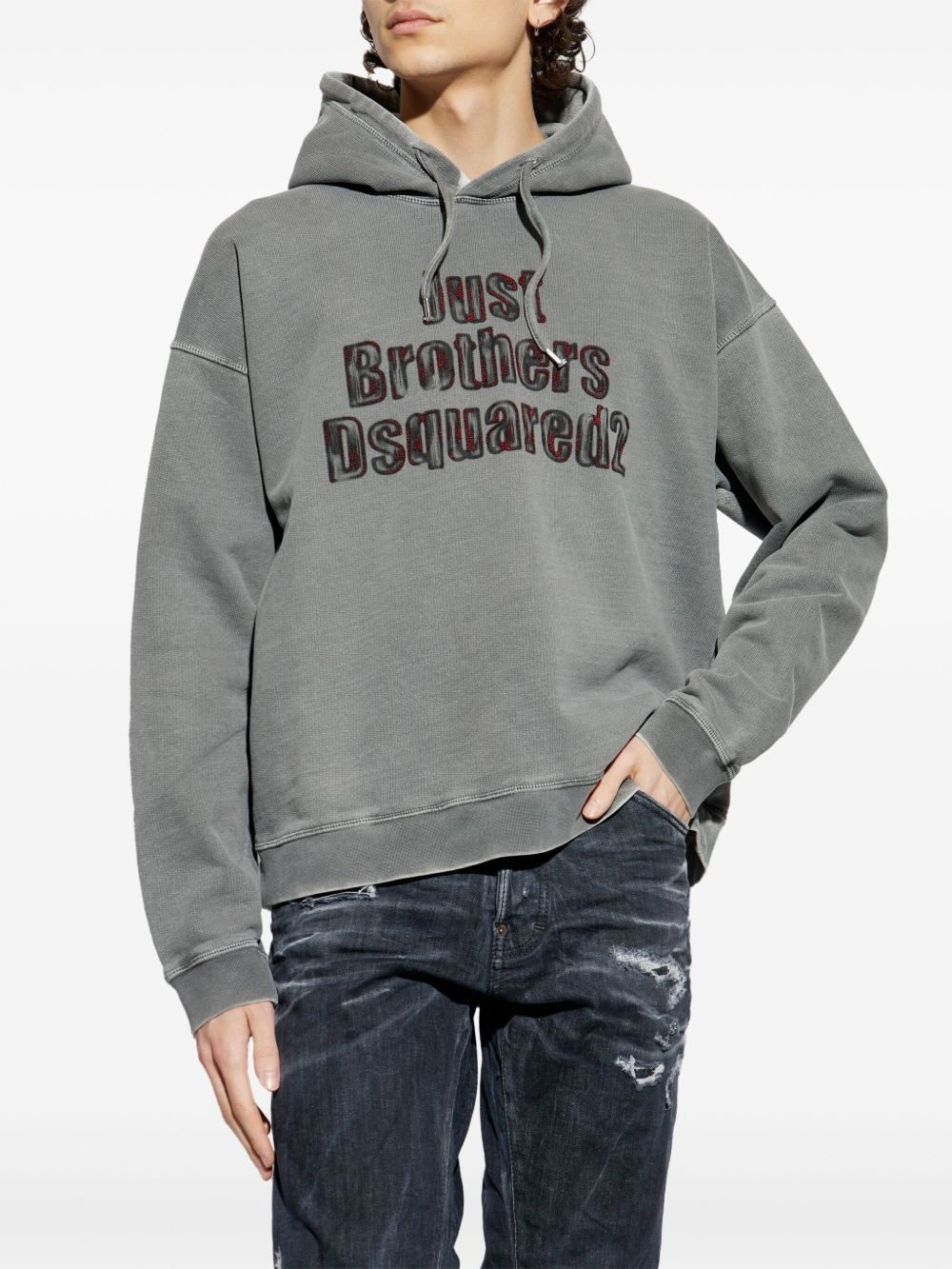 logo-print hoodie - 3