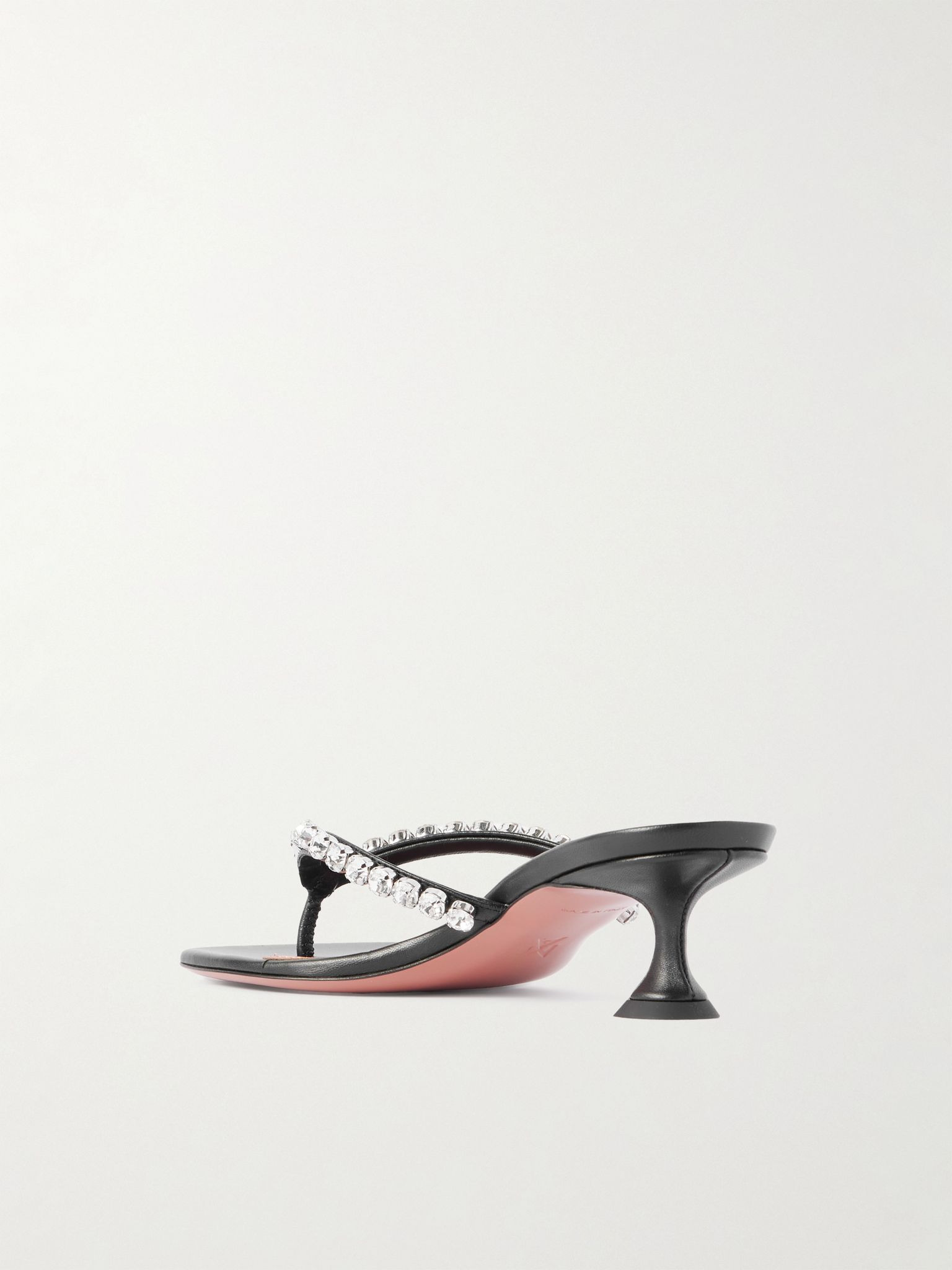 Gigi crystal-embellished leather sandals Black - 3