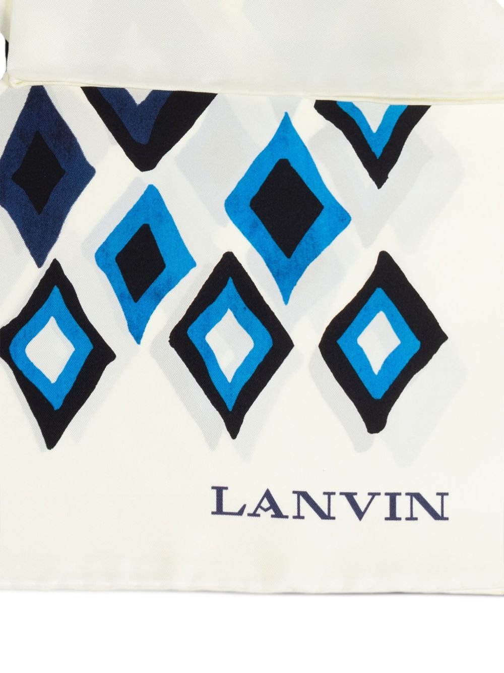 geometric-print silk scarf - 4