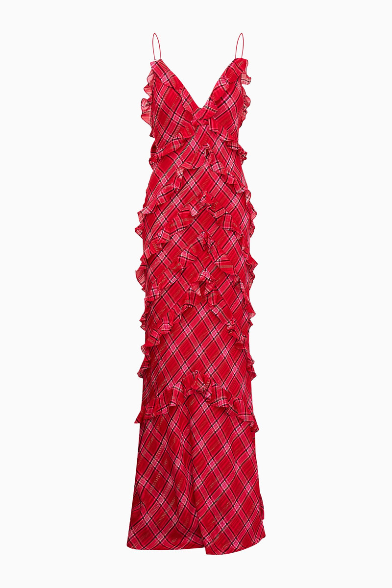 Ellietta Tartan Ruffle Maxi Dress 1