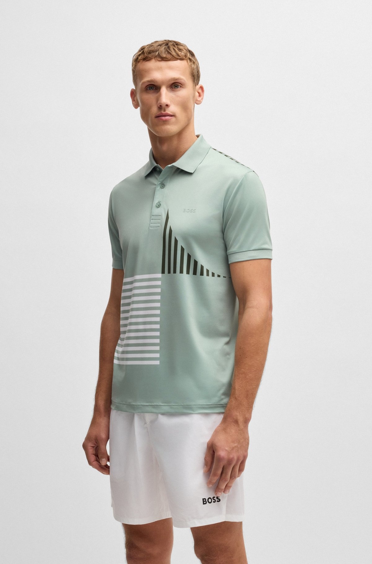 PADDY ACTIVE STRETCH-JERSEY POLO SHIRT WITH DIGITAL PRINT - 2