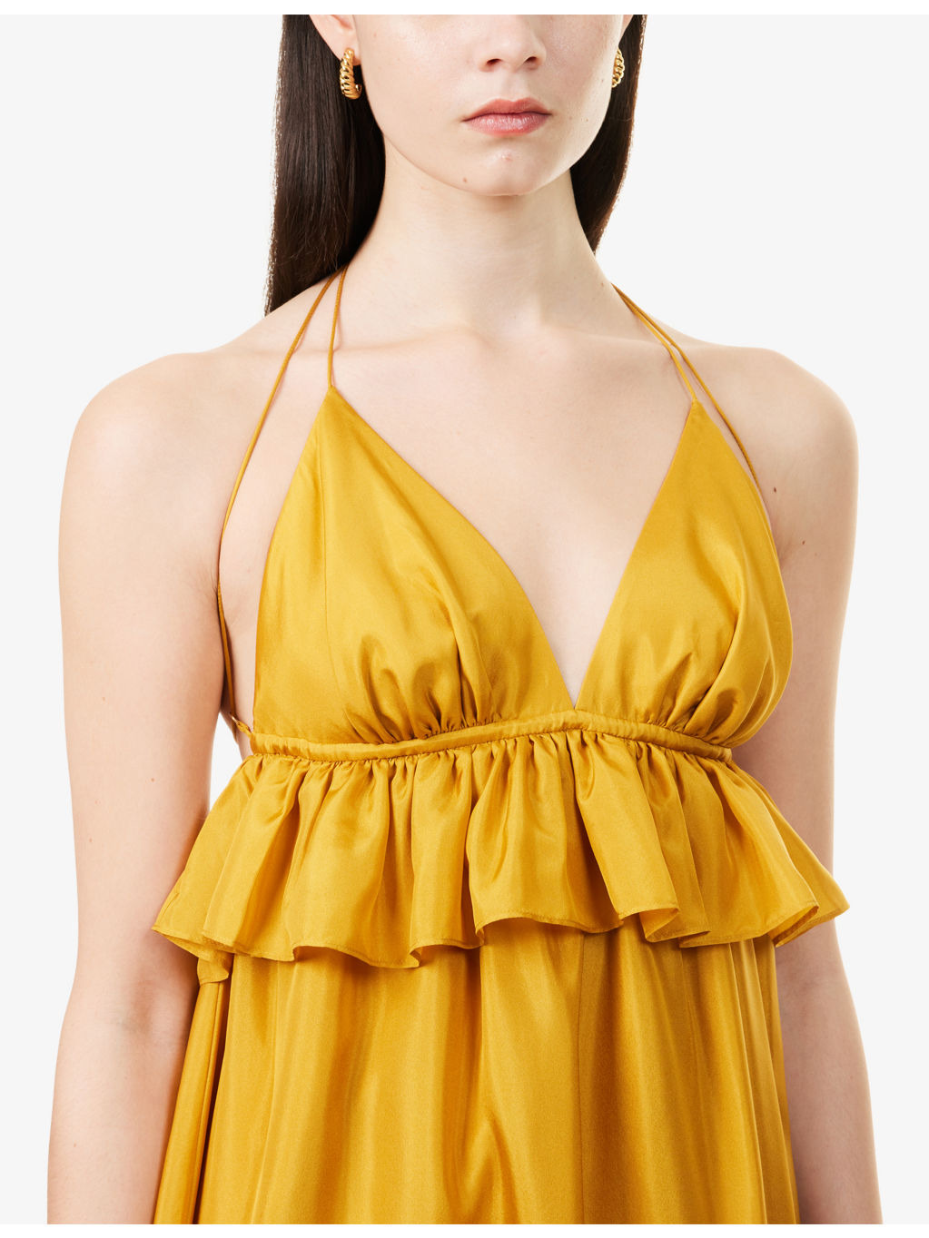 Rhiannon Ruffled Silk Maxi Dress - 5