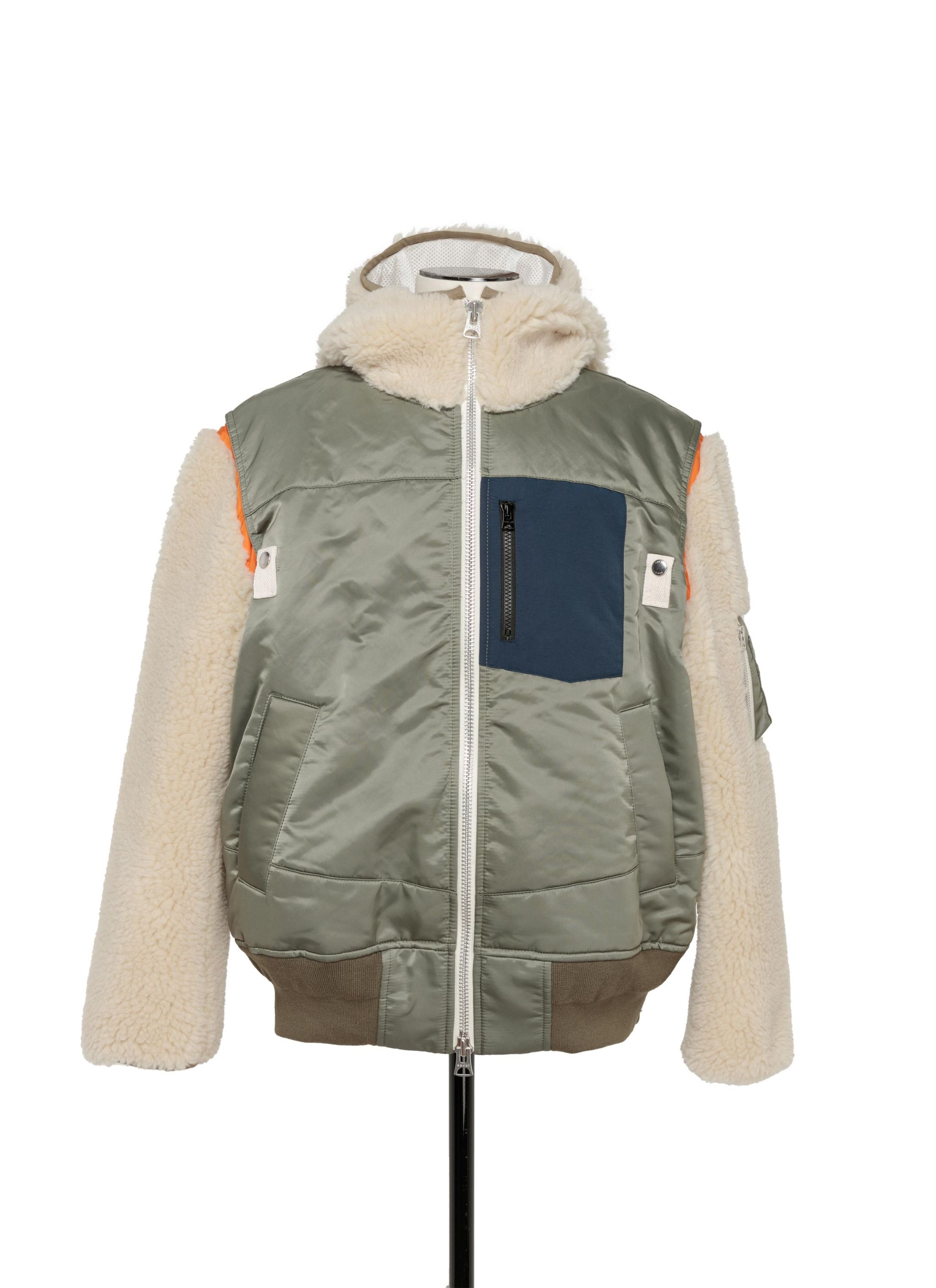 sacai Faux Shearling x Nylon Twill Blouson | sacai | REVERSIBLE