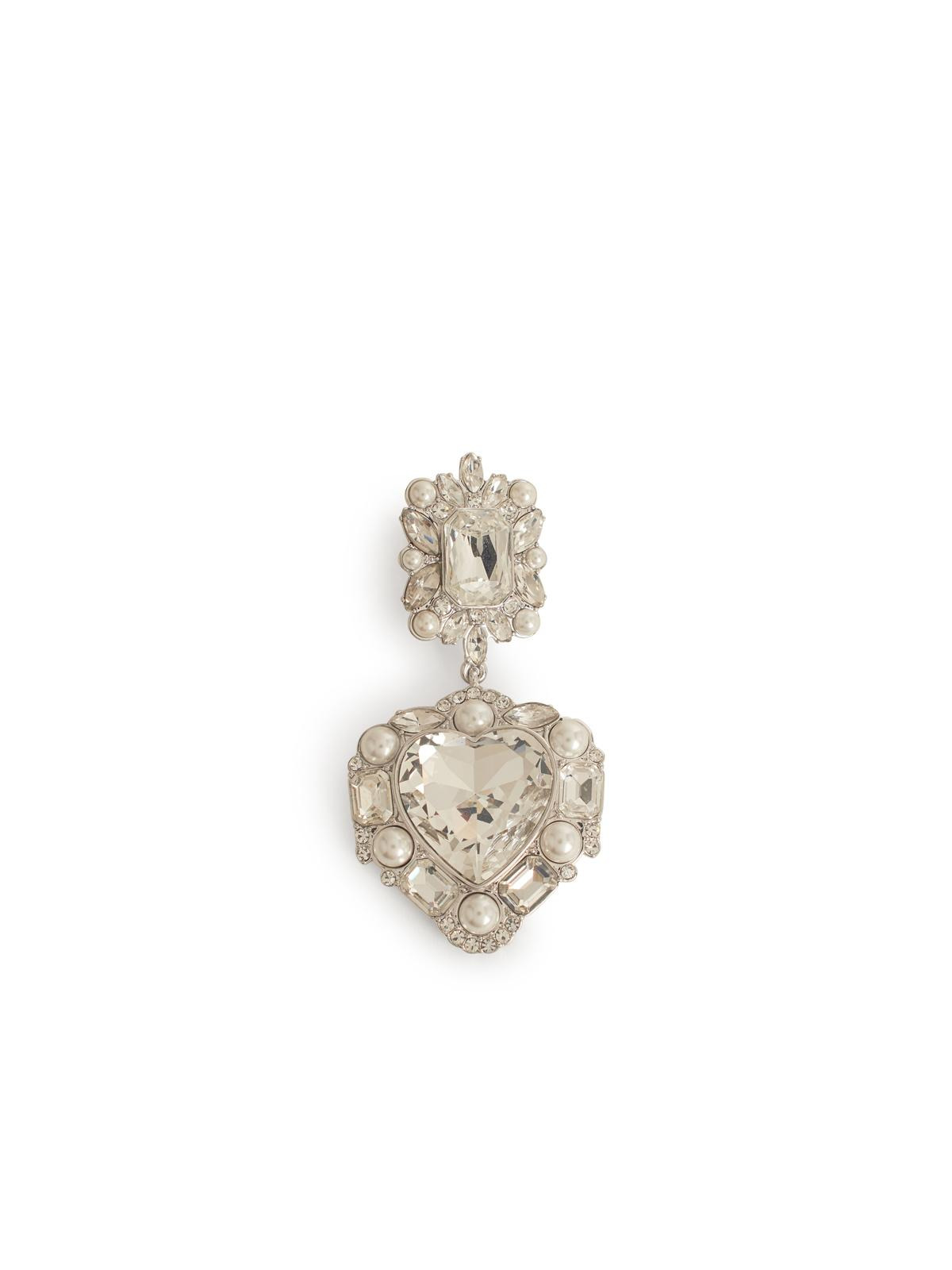 Self Portrait Heart' Silver Brass Earrings Women - 3