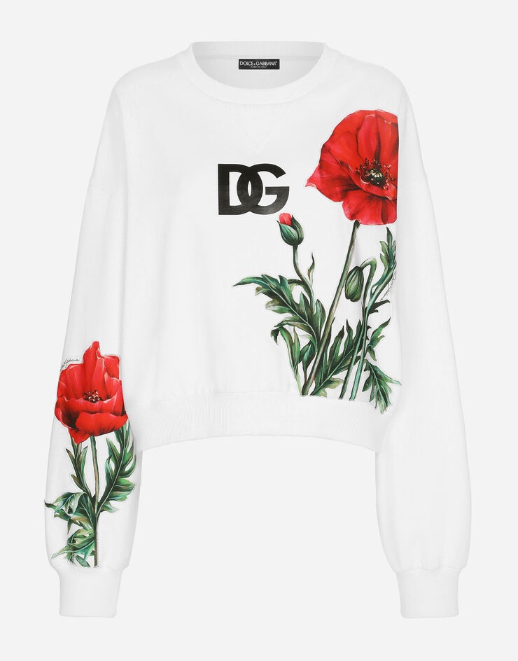 Jersey sweatshirt with poppy patch - 1