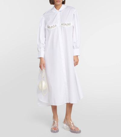 Simone Rocha Crystal-embellished cotton midi dress outlook