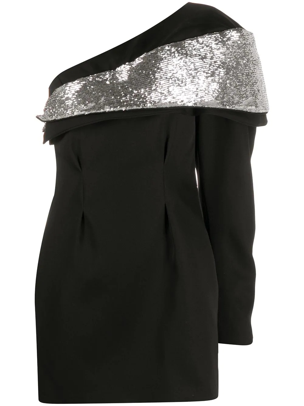 sequin panel asymmetric dress - 1