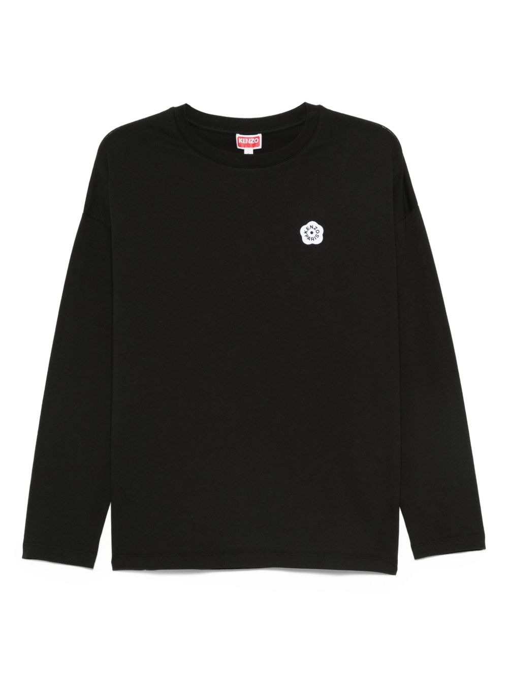 flower-embellished long-sleeve top - 1