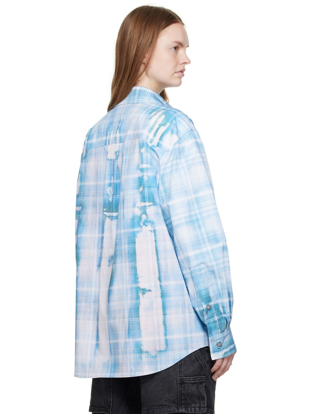 Blue Trompe L'Oeil Printed Check Shirt - 3