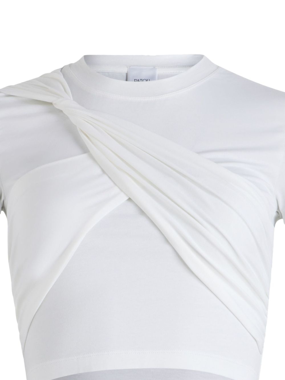 draped cropped organic cotton T-shirt - 2