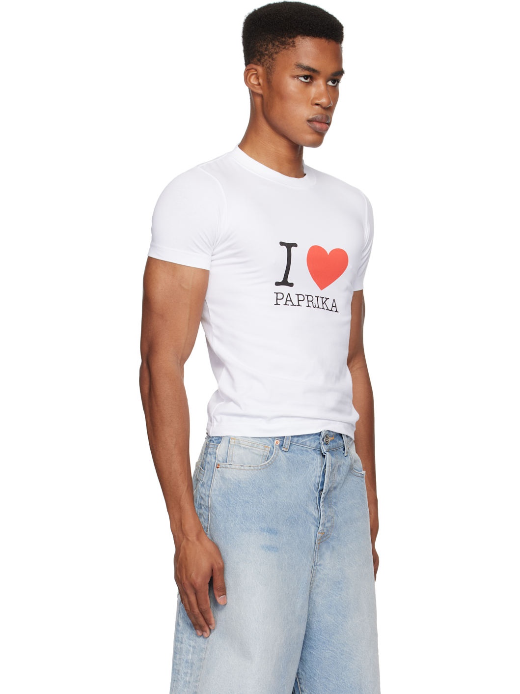 White 'I Love Paprika' Fitted T-shirt - 2