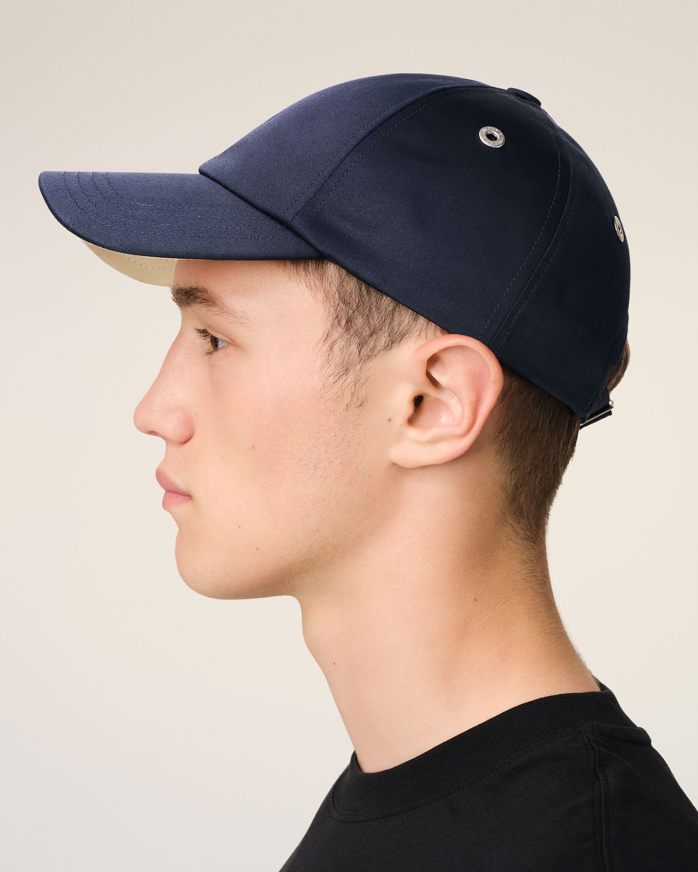 NAVY COTTON TONAL AMI DE COEUR EMBROIDERY CAP - 5