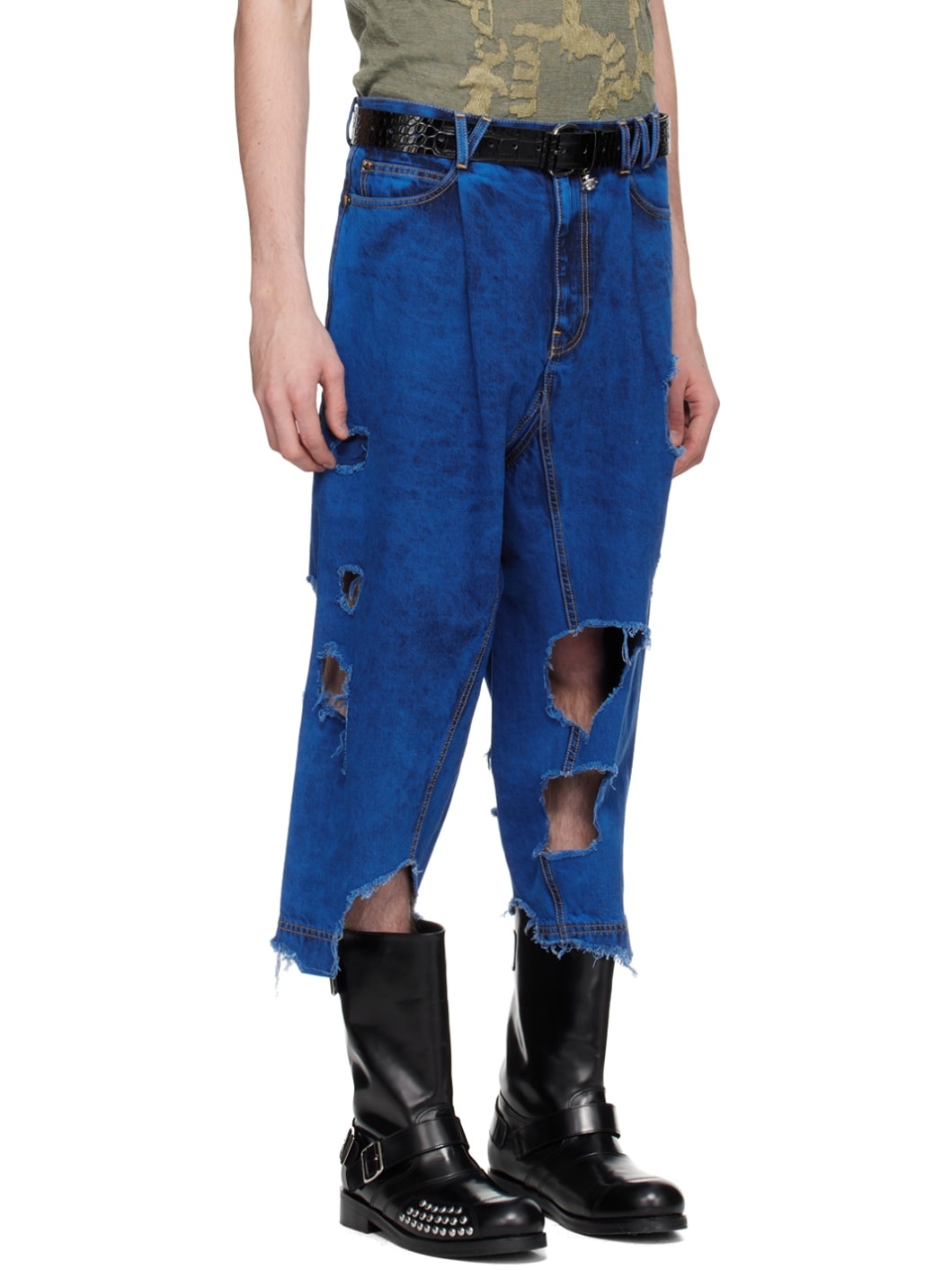 Blue Bleached Jeans - 2