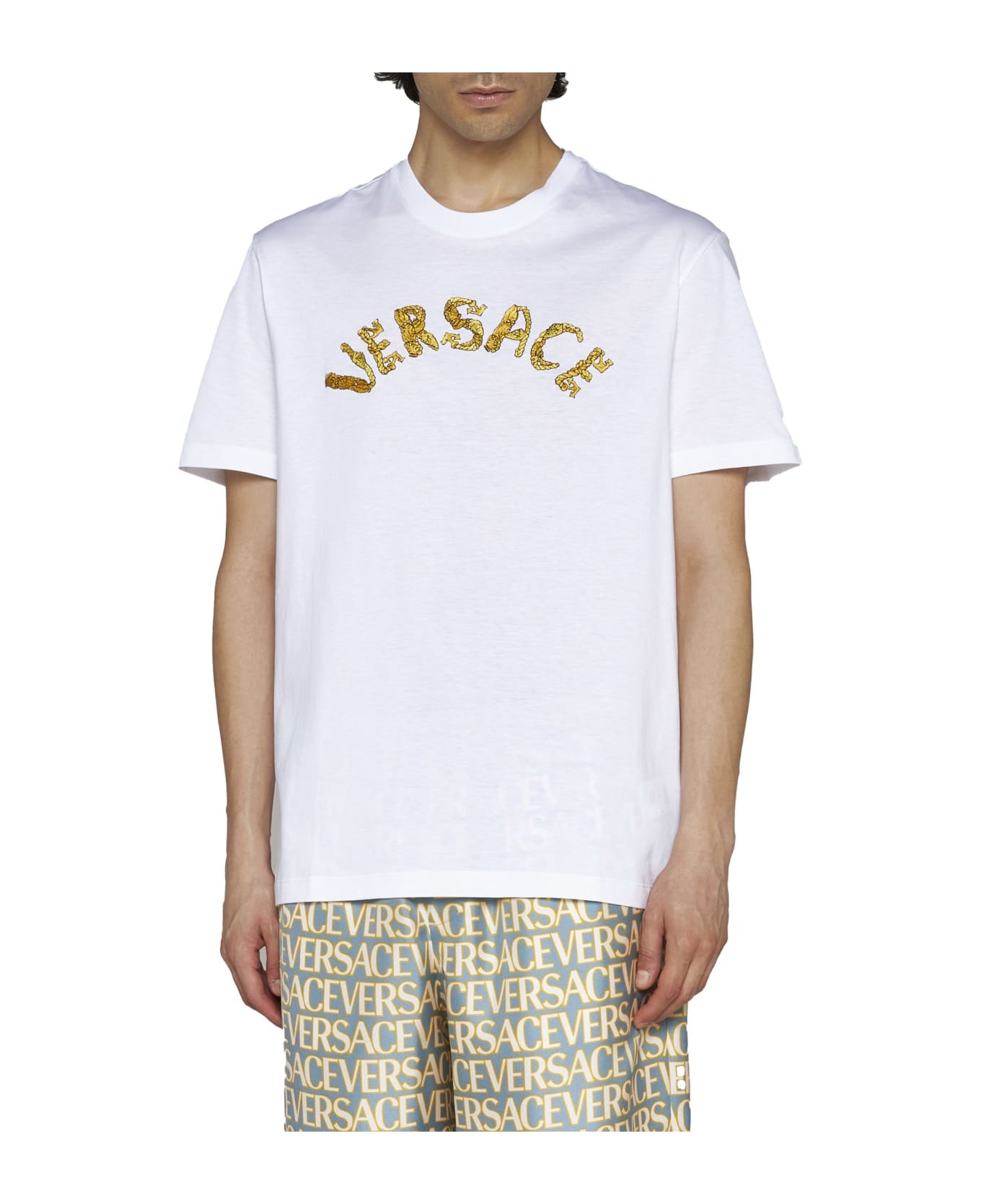 Logo Embroidery Cotton T-shirt - 3