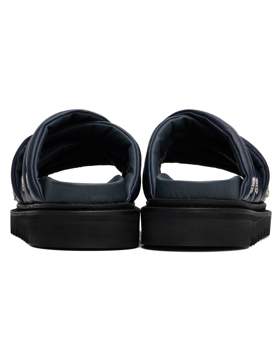 Navy Padded Leather Sandals - 2