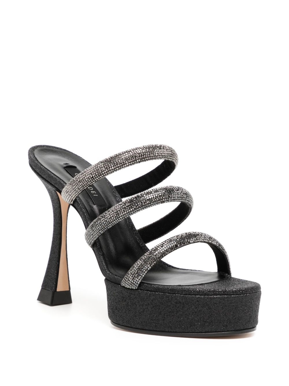rhinestone-strap heeled mule sandals - 2
