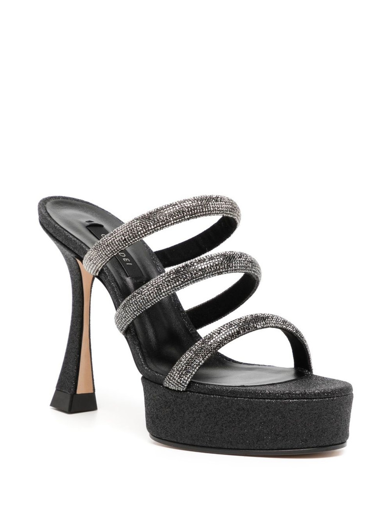 CASADEI rhinestone-strap heeled mule sandals outlook