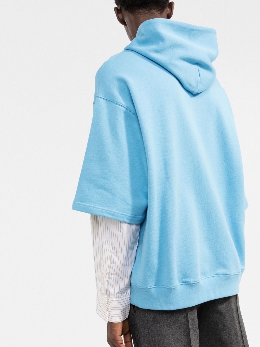 two-tone layered hoodie - 3