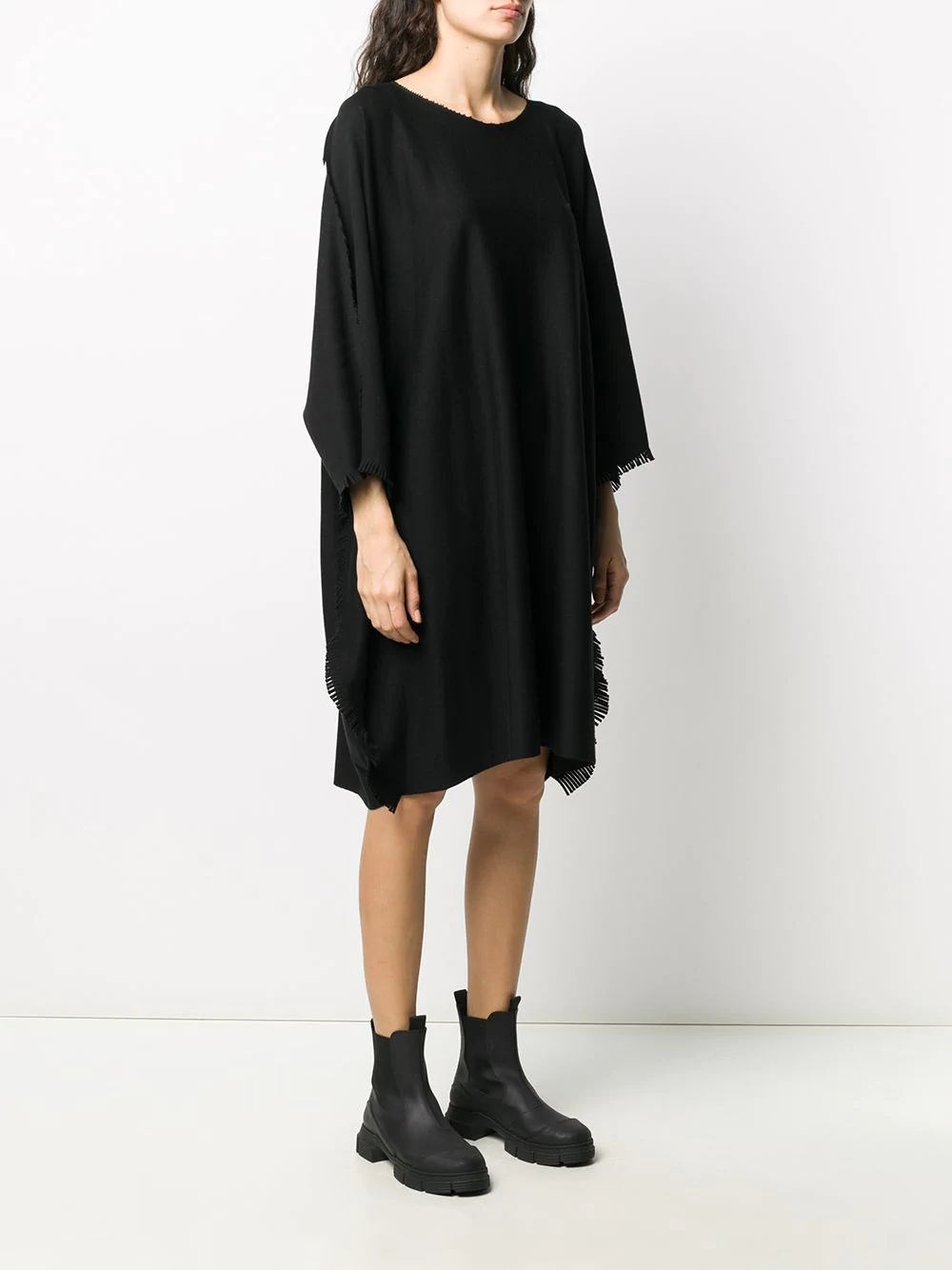 fringe-trimmed midi dress - 3