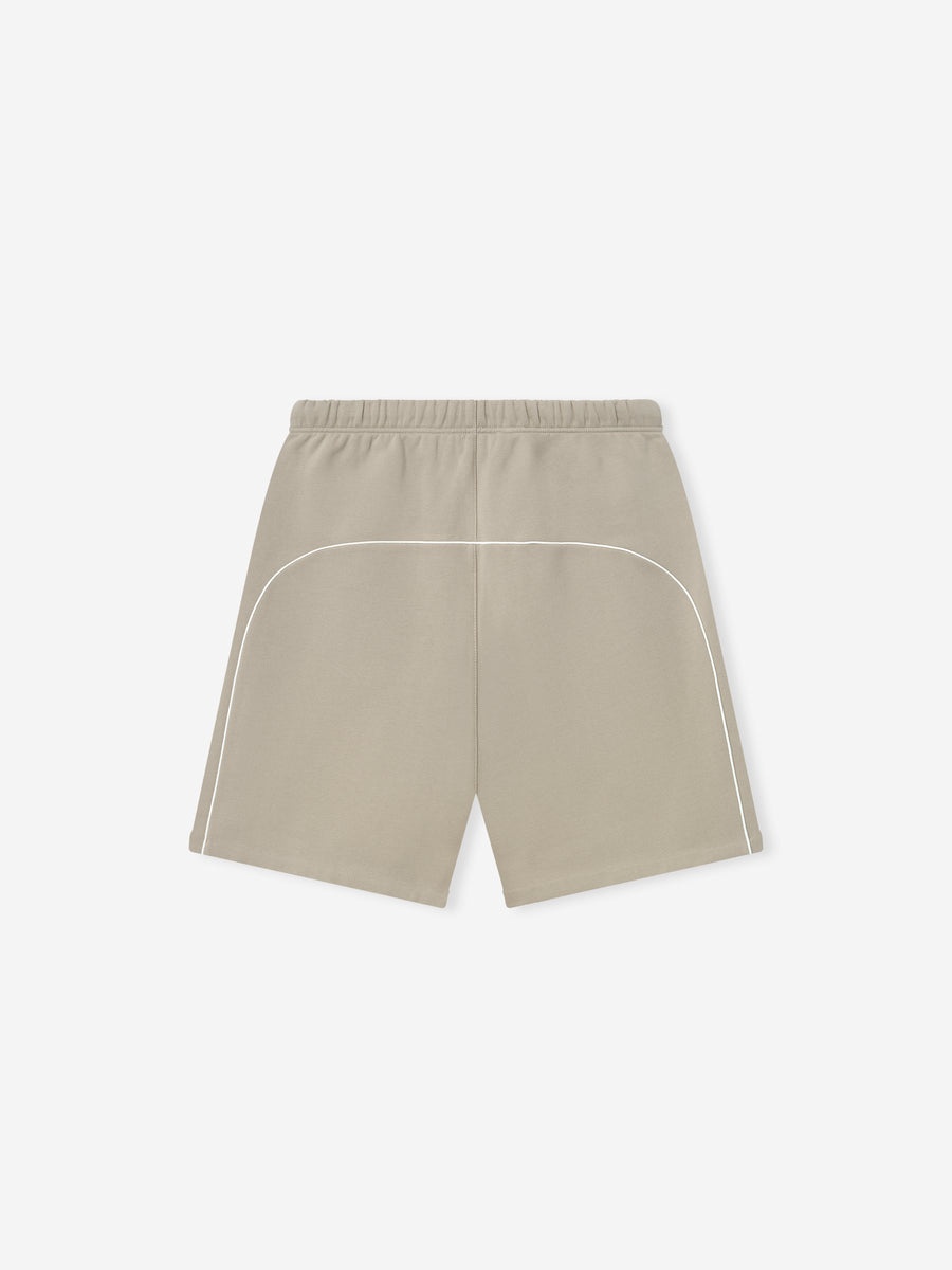 Relaxed Fleece Sweatshort With Piping - 5