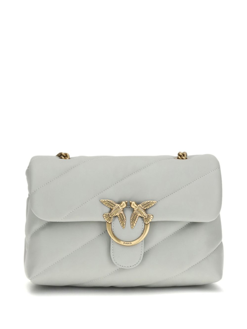Love quilted bird-hardware shoulder bag 1