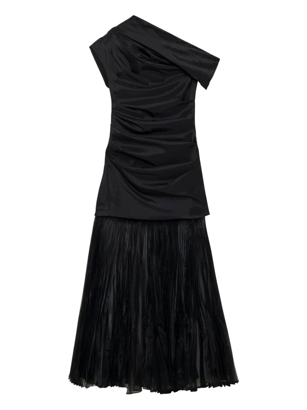 Ammalie draped pleated-skirt taffeta dress - 1