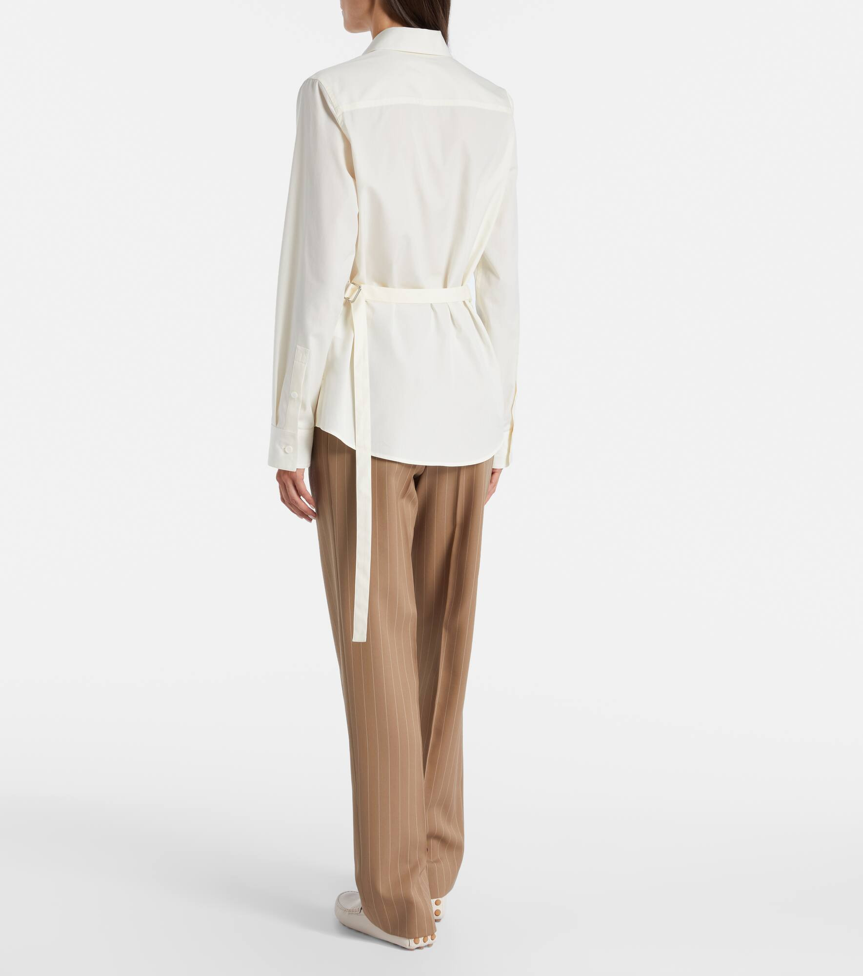 Belted cotton poplin shirt - 3